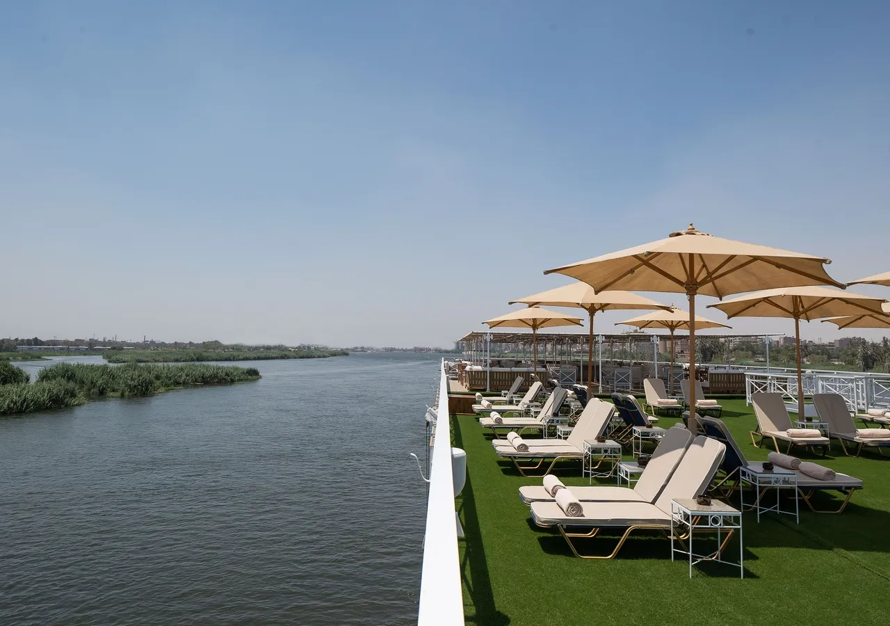 Sun deck of the Jaz Elite Regent Nile Cruise Nile cruise